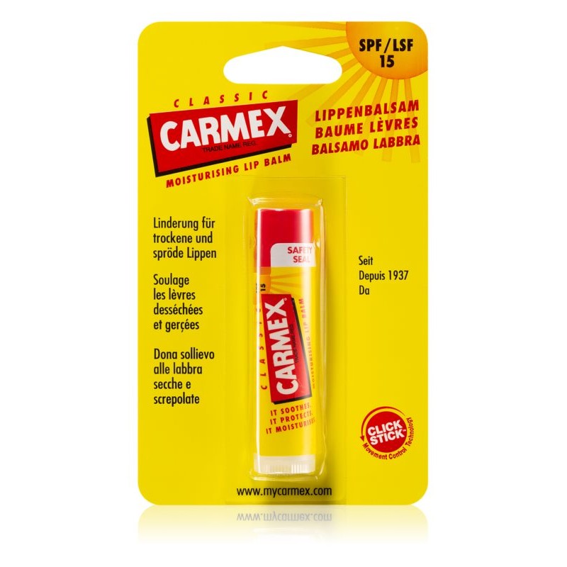 CARMEX bálsamo hidratante para labios en barra SPF 15