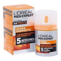 LOREAL MEN EXPERT Hydra Energetic crema cuidado hidratante anti-fatiga 24h vitamina C + magnesio dosificador 50 ml