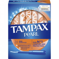 TAMPAX Pearl tampones con aplicador super plus caja 24 unidades