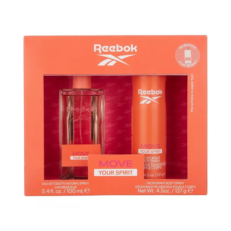Reebok  Set move eau de toilette femenina 100 ml vaporizador + desodorante en spray 150 ml