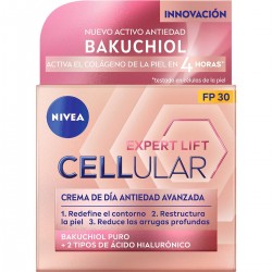 NIVEA Expert Lift Cellular crema de día antiedad avanzada SFP-30 tarro 50 ml con Bakuchiol puro + 2 tipos de ácido hialurónico
