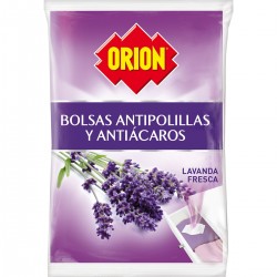 ORION Antipolillas y antiácaros aroma lavanda fresca bolsa 20 unidades