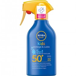 NIVEA SUN Protege & Cuida Kids leche solar 5 en 1 SPF-50+ pistola 270 ml extra resistente al agua