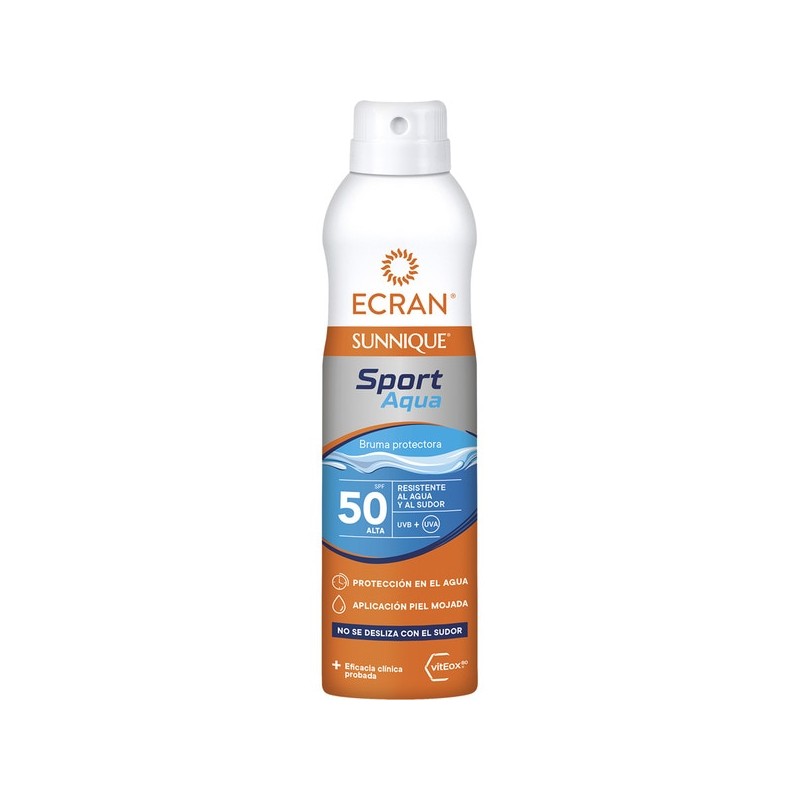 ECRAN Sunnique Sport Aqua bruma protectora vitEox 80 SPF-50+ spray 250 ml resistente al agua y al sudor