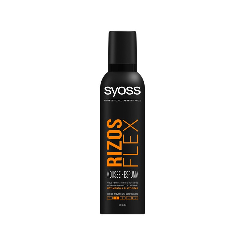 SYOSS Rizos Flex espuma fijadora rizos perfectamente controlados anti-encrespamiento spray 250 ml 48 h movimiento controlado
